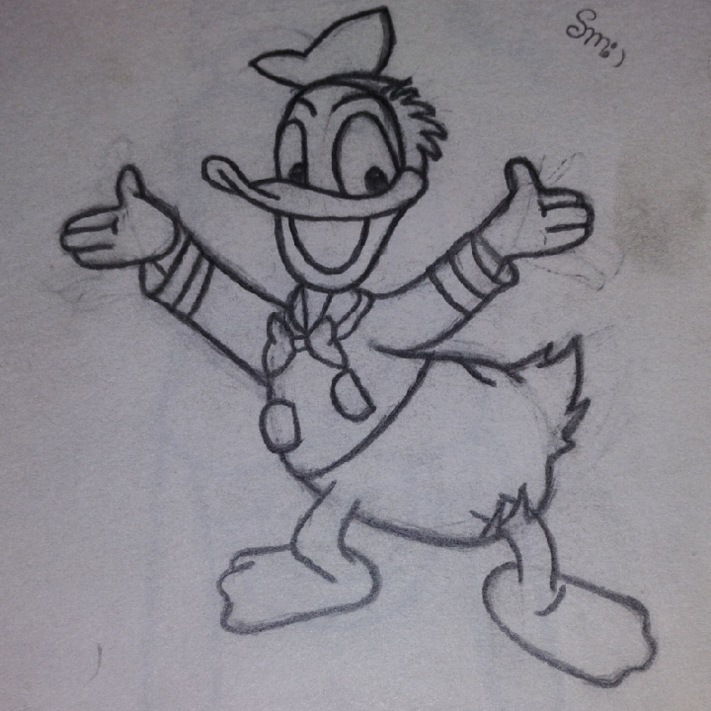 Donald Duck Sketch Art